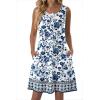 Zeagoo Summer Dresses for Women 2026 Sleeveless Casual Floral Tshirt Sundress with Pockets Loose Tank Beach Dress(Mz950)