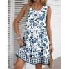 Zeagoo Summer Dresses for Women 2026 Sleeveless Casual Floral Tshirt Sundress with Pockets Loose Tank Beach Dress(Mz950)