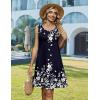 Zeagoo Summer Dresses for Women 2026 Sleeveless Casual Floral Tshirt Sundress with Pockets Loose Tank Beach Dress(Navy Blue Floral)