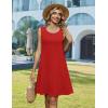 Zeagoo Summer Dresses for Women 2026 Sleeveless Casual Floral Tshirt Sundress with Pockets Loose Tank Beach Dress(Red)