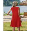 Zeagoo Summer Dresses for Women 2026 Sleeveless Casual Floral Tshirt Sundress with Pockets Loose Tank Beach Dress(Red)