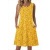 Zeagoo Summer Dresses for Women 2026 Sleeveless Casual Floral Tshirt Sundress with Pockets Loose Tank Beach Dress(Xh528)