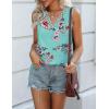 Zeagoo Women 2025 V Neck Lace Tank Tops Summer Floral Print Loose Fit Tops Sleeveless Shirts Casual Trendy Blouse(Print 7)