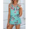 Zeagoo Women 2025 V Neck Lace Tank Tops Summer Floral Print Loose Fit Tops Sleeveless Shirts Casual Trendy Blouse(Print 7)