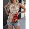 Zeagoo Womens 2026 Tank Tops Casual Crewneck Sleeveless T Shirts Loose Fit Summer Tunic Blouse(Red Flower)