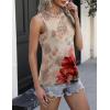 Zeagoo Womens 2026 Tank Tops Casual Crewneck Sleeveless T Shirts Loose Fit Summer Tunic Blouse(Red Flower)