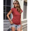 Zeagoo Women’s Cap Short Sleeve T-Shirts Ruched Crew Neck Trendy Fashion Tunic Blouse(2-red)