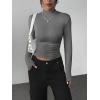 Zeagoo Womens Long Sleeve Shirts Mock Neck Basic Slim Fitted Tops Lightweight Stretch Base Layer T-Shirt(Dark Grey)
