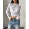 Zeagoo Womens Mesh Long Sleeve Tops Mock Neck Going Out See Through Shirts Sexy Sheer Blouses Clubwear S-XXL(Sf327)