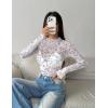 Zeagoo Womens Mesh Long Sleeve Tops Mock Neck Going Out See Through Shirts Sexy Sheer Blouses Clubwear S-XXL(Sf327)