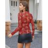 Zeagoo Womens Mesh Long Sleeve Tops Mock Neck Going Out See Through Shirts Sexy Sheer Blouses Clubwear S-XXL(Sf328)