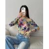 Zeagoo Womens Mesh Long Sleeve Tops Mock Neck Going Out See Through Shirts Sexy Sheer Blouses Clubwear S-XXL(Wf146)