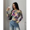 Zeagoo Womens Mesh Long Sleeve Tops Mock Neck Going Out See Through Shirts Sexy Sheer Blouses Clubwear S-XXL(Wf146)