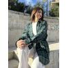 Zeagoo Womens Plus Size Flannel Shirts Plaid Shirts Long Sleeves Casual Button Down Collared Shacket Tops(A-green)