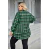 Zeagoo Womens Plus Size Flannel Shirts Plaid Shirts Long Sleeves Casual Button Down Collared Shacket Tops(A-green)