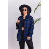 Zeagoo Womens Plus Size Flannel Shirts Plaid Shirts Long Sleeves Casual Button Down Collared Shacket Tops(B-blue)