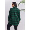 Zeagoo Womens Plus Size Flannel Shirts Plaid Shirts Long Sleeves Casual Button Down Collared Shacket Tops(B-green)