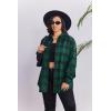 Zeagoo Womens Plus Size Flannel Shirts Plaid Shirts Long Sleeves Casual Button Down Collared Shacket Tops(B-green)