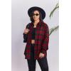 Zeagoo Womens Plus Size Flannel Shirts Plaid Shirts Long Sleeves Casual Button Down Collared Shacket Tops(B-red)