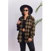Zeagoo Womens Plus Size Flannel Shirts Plaid Shirts Long Sleeves Casual Button Down Collared Shacket Tops(B-yellow)