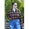 Zeagoo Womens Plus Size Flannel Shirts Plaid Shirts Long Sleeves Casual Button Down Collared Shacket Tops(B-yellow)