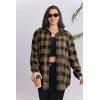 Zeagoo Womens Plus Size Flannel Shirts Plaid Shirts Long Sleeves Casual Button Down Collared Shacket Tops(B-yellow)
