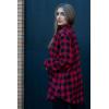 Zeagoo Womens Plus Size Flannel Shirts Plaid Shirts Long Sleeves Casual Button Down Collared Shacket Tops(C-red)