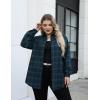 Zeagoo Womens Plus Size Flannel Shirts Plaid Shirts Long Sleeves Casual Button Down Collared Shacket Tops(Green)