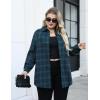 Zeagoo Womens Plus Size Flannel Shirts Plaid Shirts Long Sleeves Casual Button Down Collared Shacket Tops(Green)