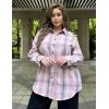 Zeagoo Womens Plus Size Flannel Shirts Plaid Shirts Long Sleeves Casual Button Down Collared Shacket Tops(Light Pink)