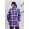 Zeagoo Womens Plus Size Flannel Shirts Plaid Shirts Long Sleeves Casual Button Down Collared Shacket Tops(Purple)