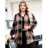 Zeagoo Womens Plus Size Flannel Shirts Plaid Shirts Long Sleeves Casual Button Down Collared Shacket Tops(Sandy Brown)