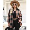 Zeagoo Womens Plus Size Flannel Shirts Plaid Shirts Long Sleeves Casual Button Down Collared Shacket Tops(Sandy Brown)