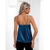 Zeagoo Women’s Silk Satin Tank Tops 2026 V Neck Adjustable Spaghetti Strap Sleeveless Camisole Summer Basic Blouse(Deep Blue)