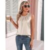 Zeagoo Womens Silk Satin Tank Tops Crew Neck Pleated Camisole Sleeveless Business Work Blouse Dressy Casual Summer Shirt(Light Champagne)