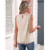 Zeagoo Womens Silk Satin Tank Tops Crew Neck Pleated Camisole Sleeveless Business Work Blouse Dressy Casual Summer Shirt(Light Champagne)