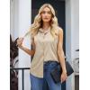 Zeagoo Women’s Sleeveless Button Down Shirts Blouses Casual Loose V Neck Tank Tops for Work S-XXL(Beige2)