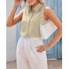Zeagoo Women’s Sleeveless Button Down Shirts Blouses Casual Loose V Neck Tank Tops for Work S-XXL(Beige2)
