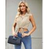 Zeagoo Women’s Sleeveless Button Down Shirts Blouses Casual Loose V Neck Tank Tops for Work S-XXL(Beige2)