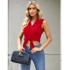 Zeagoo Women’s Sleeveless Button Down Shirts Blouses Casual Loose V Neck Tank Tops for Work S-XXL(Red2)