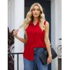 Zeagoo Women’s Sleeveless Button Down Shirts Blouses Casual Loose V Neck Tank Tops for Work S-XXL(Red2)