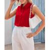 Zeagoo Women’s Sleeveless Button Down Shirts Blouses Casual Loose V Neck Tank Tops for Work S-XXL(Red2)