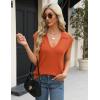 Zeagoo Women’s Sleeveless Sweaters Vest V Neck Lightweight Knit Pullover Sweater Dressy Summer Tops(Orange)