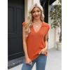 Zeagoo Women’s Sleeveless Sweaters Vest V Neck Lightweight Knit Pullover Sweater Dressy Summer Tops(Orange)