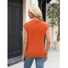 Zeagoo Women’s Sleeveless Sweaters Vest V Neck Lightweight Knit Pullover Sweater Dressy Summer Tops(Orange)