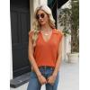 Zeagoo Women’s Sleeveless Sweaters Vest V Neck Lightweight Knit Pullover Sweater Dressy Summer Tops(Orange)
