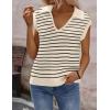 Zeagoo Women’s Sleeveless Sweaters Vest V Neck Lightweight Knit Pullover Sweater Dressy Summer Tops(Tw467)