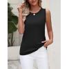 Zeagoo Women’s Sleeveless Tank Tops 2026 Summer Crew Neck Ribbed Knit Sweater Top Business Casual Work Shirts(Black)