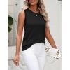 Zeagoo Women’s Sleeveless Tank Tops 2026 Summer Crew Neck Ribbed Knit Sweater Top Business Casual Work Shirts(Black)