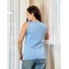 Zeagoo Women’s Sleeveless Tank Tops 2026 Summer Crew Neck Ribbed Knit Sweater Top Business Casual Work Shirts(Blue)